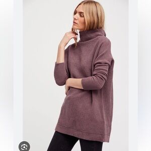 Free People Ottoman Slouchy Knit Tunic Sweater - Mauve